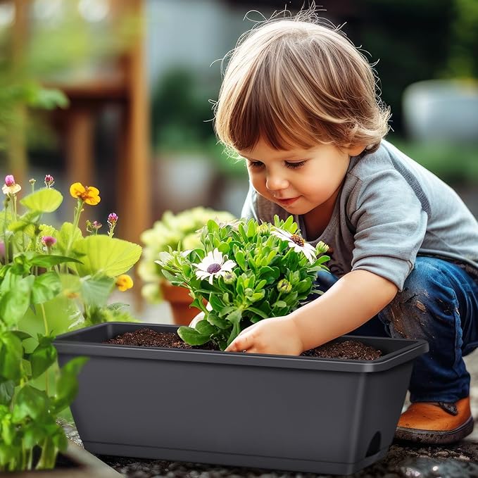 CADUKE Railing Planter Boxes 6 PCS, Planter Boxes