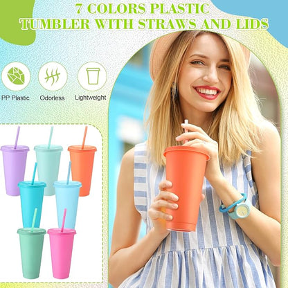 Honeydak 60 Pack Tumbler with Straw and Lid Bulk Cups