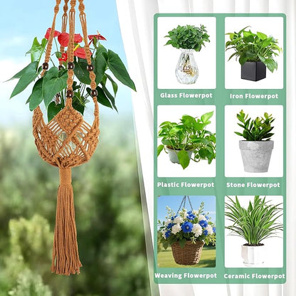 Augshy Jute Crochet Macrame Plant Hangers