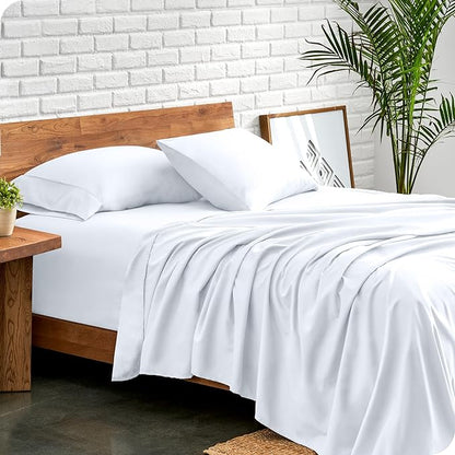 Bare Home Split King Sheet Set - 1800 Ultra-Soft Split Sheets - Double Brushed - Deep Pockets - Easy Fit - 5 Piece Set - Bed Sheets & Pillowcases (Split King, White)