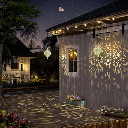 Hanging Solar Lights Outdoor Garden Decor Solar Lantern Waterproof Plastic