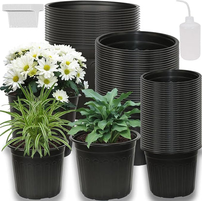 72-Pack 2/2.5/3 Gallon Flexible Plastic Plant Pots, Thickened Soft Seed
