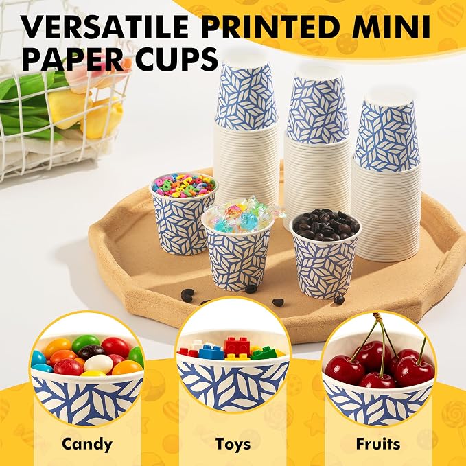 RACETOP 3 oz Bathroom Cups 100 Pack, Small Paper Cups, Disposable, Mini