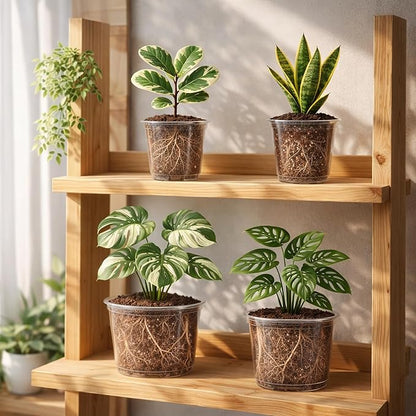 8 Packs 8 Inch Reinforced Large Clear Nursery Pots