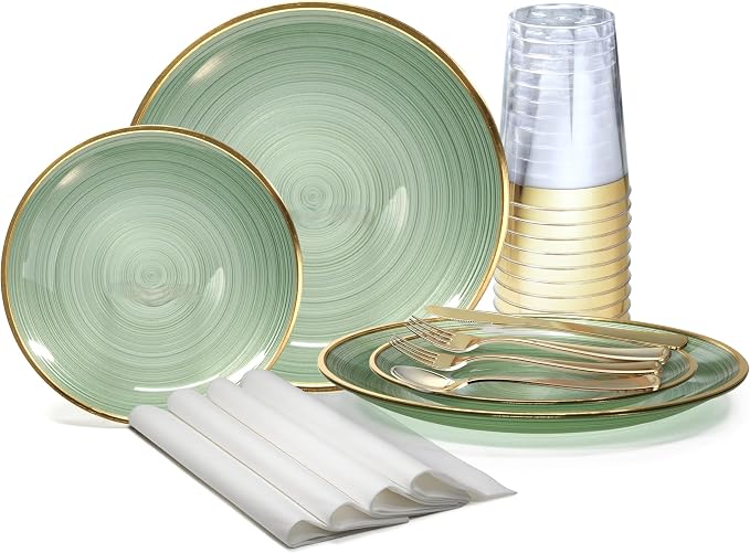 " OCCASIONS " 640pcs set-Wedding Party Disposable Plastic Plate Set -80 x 10''