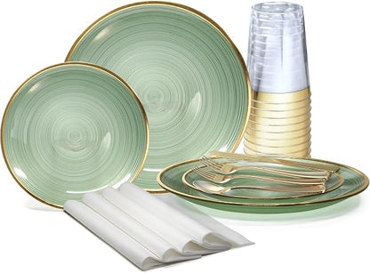 " OCCASIONS " 640pcs set-Wedding Party Disposable Plastic Plate Set -80 x 10''