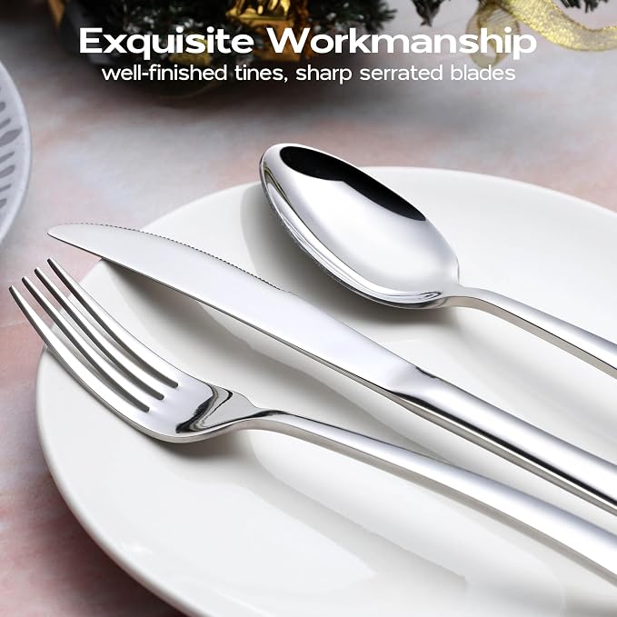 Onader 65 Piece Heavy Duty Silverware Set