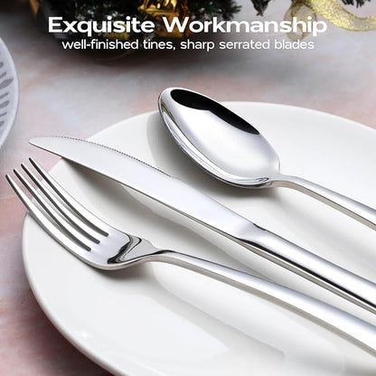 Onader 65 Piece Heavy Duty Silverware Set