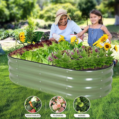 Galvanized Raised Garden Bed Outdoor- 2 Pcs Raised Beds