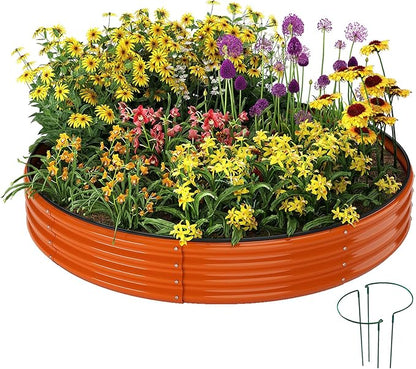 Galvanized Metal Planter Round Raised Garden Bed Kit