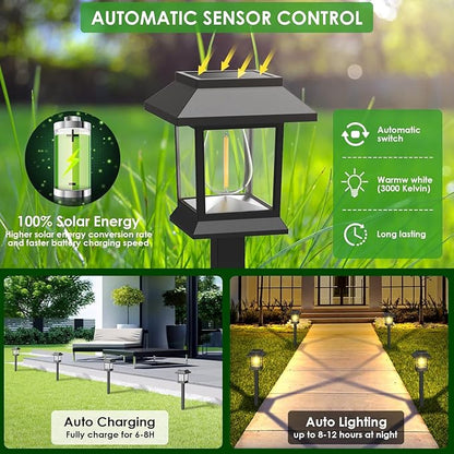 Solar Outdoor Lights, 12 Pack Solar Pathway Lights Waterproof, Landscape