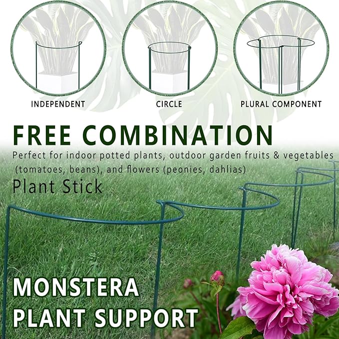 6 Pack Detachable & Assemblable Metal Plant Support Stakes