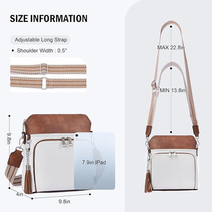Crossbody Purse for Women,Lightweight Medium Crossbody Bag Soft Leather Women's Shoulder Handbags with Tassel
