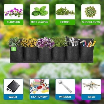 ANGTUO 6 Pockets Hanging Planters