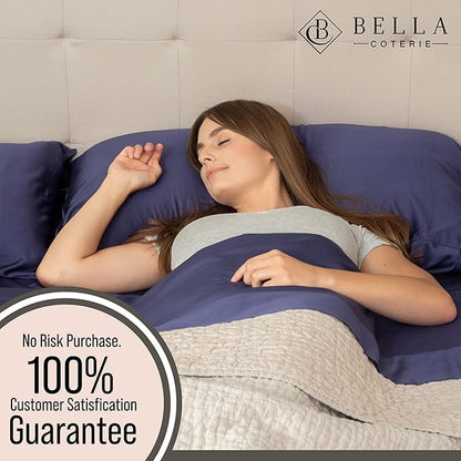 Bella Coterie Luxury Bamboo Viscose Cal King Size Sheet Set | 100% Organically Grown | Ultra Soft | Cooling for Hot Sleepers | 18" Deep Pocket [Twilight Blue]