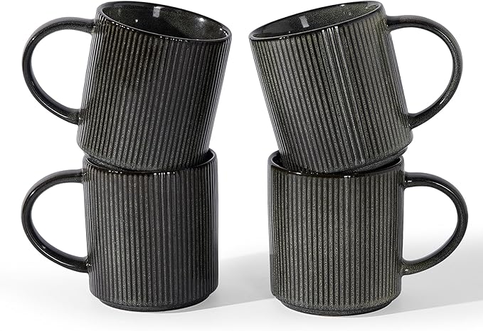 famiware Coffee Mug Set for 4, Star 16 oz Catering Mugs Cup Set