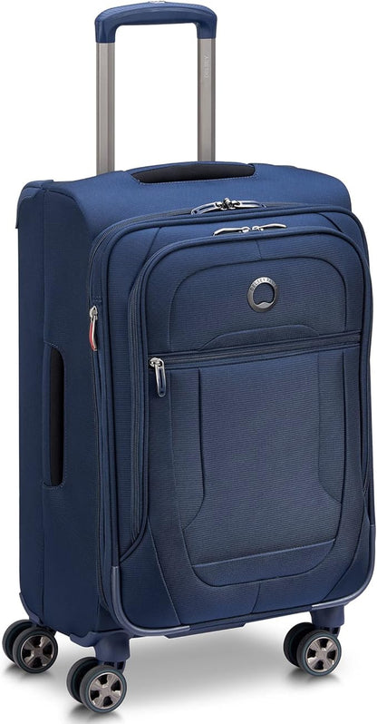 DELSEY PARIS Helium DLX Softside Expandable Luggage with Spinner Wheels, Navy Blue, Carry on 20 Inch