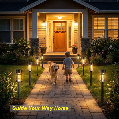 Solar Lights Outdoor Waterproof, 8 Pack 21" Solar Pathway Lights