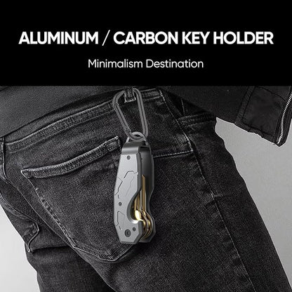Zeeker Compact Key Organizer Keychain with Built-in Tools – Holds 1-6 Keys, Includes Bottle Opener, Hex Wrench, and Serrated Cutter – Minimalist Key Holder for Men and Women (Grey)