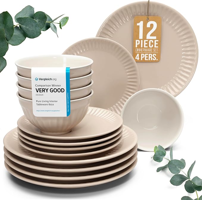 12 Piece Stoneware Dinnerware Set