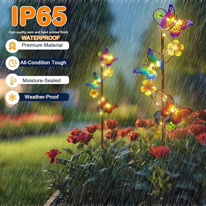 NAN ZAI NAN FANG Butterfly Solar Stake Lights, Waterproof,