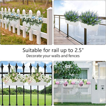 Railing Planters Outdoor Balcony 16 Inch Deck Over The Railing Planter Boxes