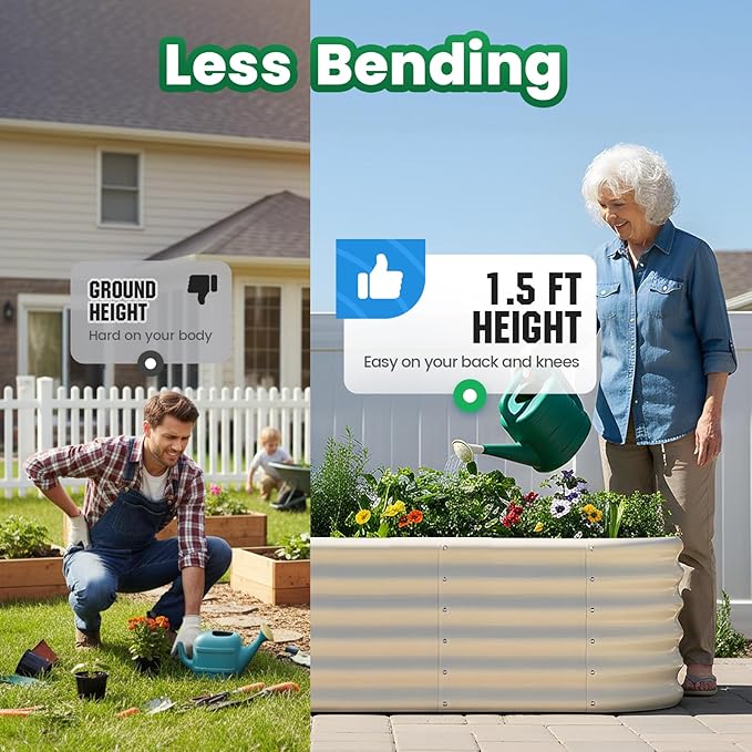 Quictent Galvanized Raised Garden Bed Kit Tall,