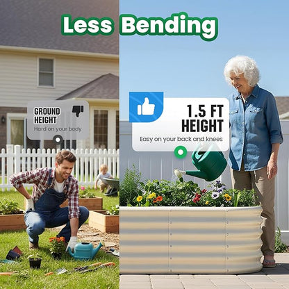 Quictent Galvanized Raised Garden Bed Kit Tall,