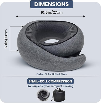 Upgraded Memory Foam Travel Neck Pillow for Airplane – New Ergonomic Wrap-Around Design with Adjustable Strap, Washable Cover, Carry Bag & Sleep Mask – Premium Travel Essentials for Men & Women