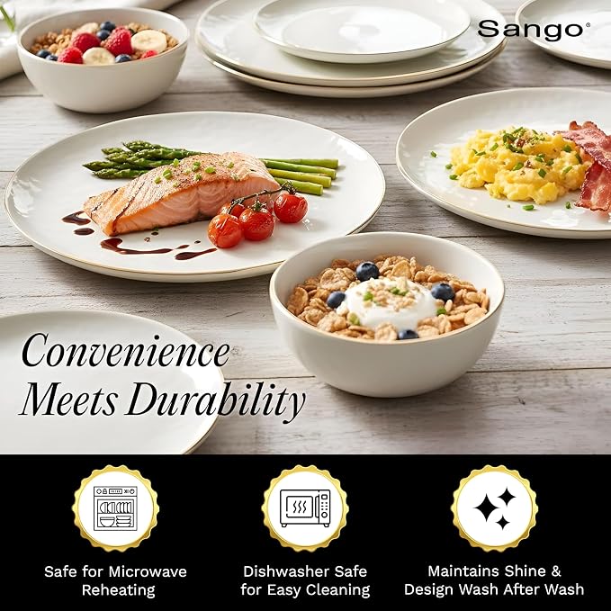 Sango 12-Piece Lightweight Porcelain Dinnerware Set