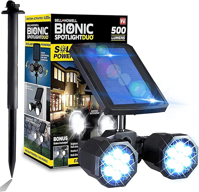 Bell+Howell Bionic Spotlight Duo Deluxe Solar Lights: Effortless Outdoor