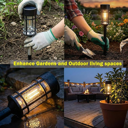 Solar Lights Outdoor Waterproof, 8 Pack 21" Solar Pathway Lights
