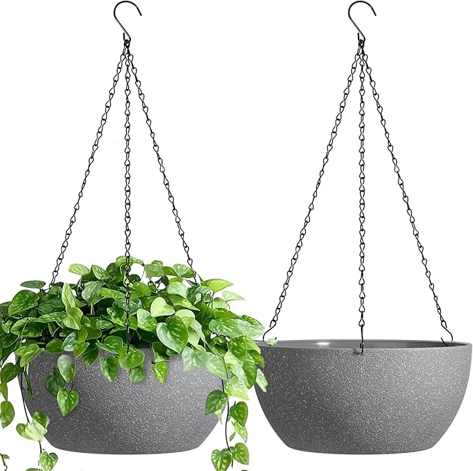 T4U Hanging Planters for Indoor Outdoor Plants 2 Pack