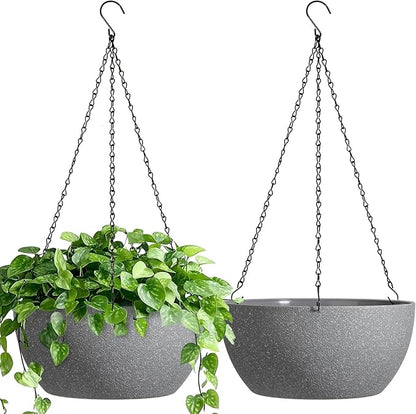 T4U Hanging Planters for Indoor Outdoor Plants 2 Pack