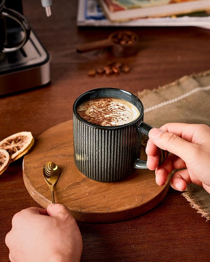 famiware Coffee Mug Set for 4, Star 12 oz Catering Mugs Cup Set