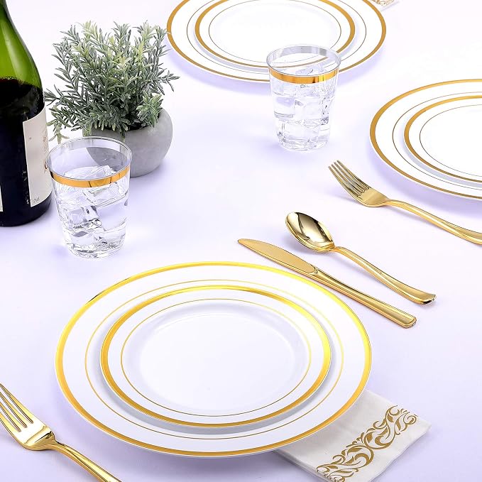 FOCUSLINE 175 Count Gold Dinnerware Set