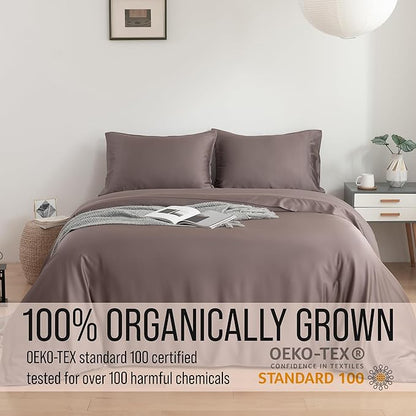 Bella Coterie Luxury Bamboo Viscose Twin XL Size Sheet Set | 100% Organically Grown | Ultra Soft | Cooling for Hot Sleepers | 18" Deep Pocket [Mocha]