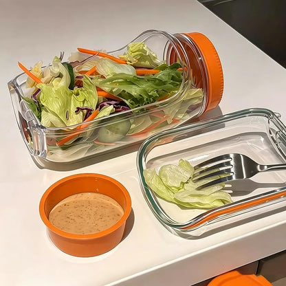 35oz Side Opening Mason Salad Jar | 1000ml Leakproof Portable Salad Container