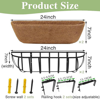 24 Inch Railing Planter Window Box Deck Balcony Rail Planter