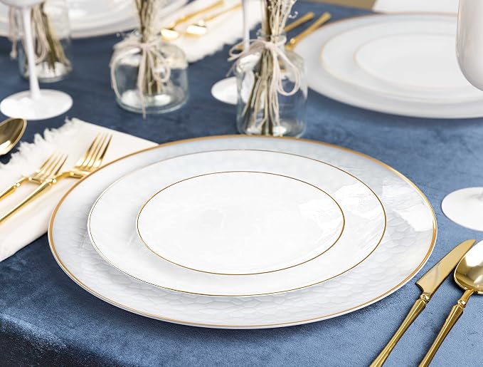 PLASTICPRO 64 Piece Combo Plate Set includes 32-7'' inch Plates & 32-10'' inch