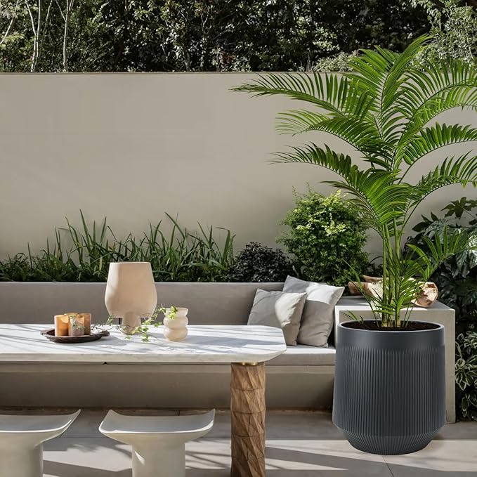 Plant Pots，Set of 2 Plastic Large Pots