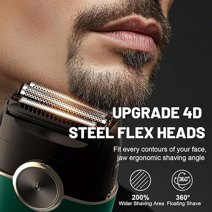 Electric Foil Shavers for Men: Upgraded Mini Electric Razor with 4 Floating Blades & Big LED Display - Foil Shaver for Men with 2 Gears Adjustable - Face Shaver with IPX7 Waterproof,USB Type C