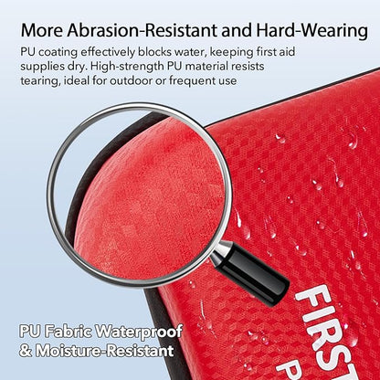 First Aid Kit for Car Home Travel Camping, 350pcs Compact Waterproof Hard Case, Public Emergency Must Have Survival Kits - Perfect for Businesses, Boat, Hiking, Vehicles, Sports (PUMIER)