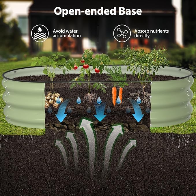 Raised Garden Bed Kit, Large Metal Raised Beds