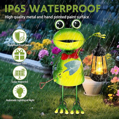 Solar Garden Lights Frog Statue, 13.78in Tall Frog