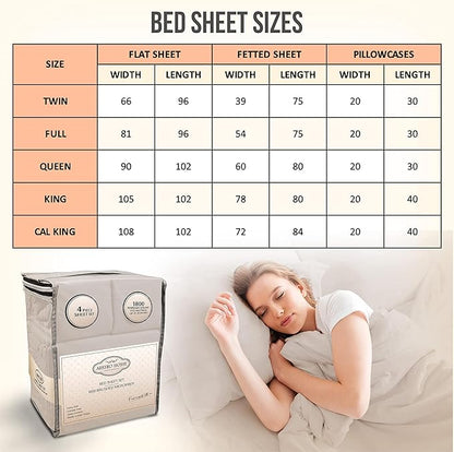 California King Sheet Sets - Luxury Hotel Bed Sheets - Soft Cooling Sheets with Elastic Corner Straps - Deep Pocket Microfiber - Bedding Sheet & Pillowcases - 4 PC (Cal King Size, Beige)