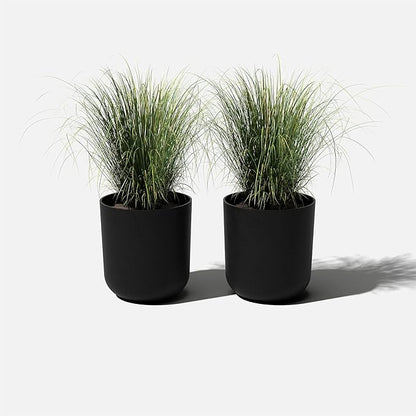 Veradek Round Black Plastic Planter Pots