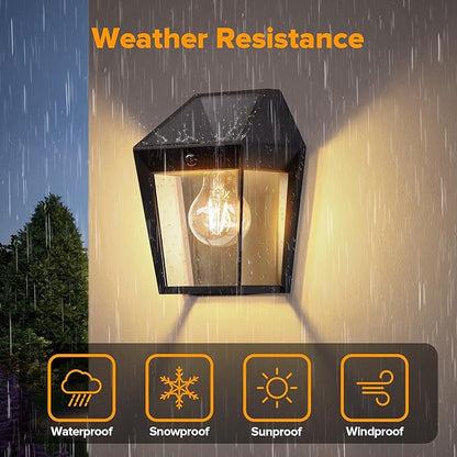 LUTEC Solar Wall Lights Outdoor, Solar Wall Lanterns with 3 Modes, Dusk to Dawn Motion Sensor Led Sconce Lights, Waterproof Exterior Front Door Porch Lights for Outside, Patio, Garage- 1Pack