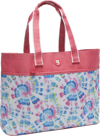 geckobrands Oversized Beach Tote – Large and Stylish Beach Bag with 4 Exterior Pockets and Zippered Internal Compartment