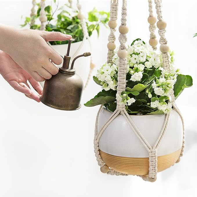 Mkono Macrame Plant Hanger Indoor Hanging Planter Basket